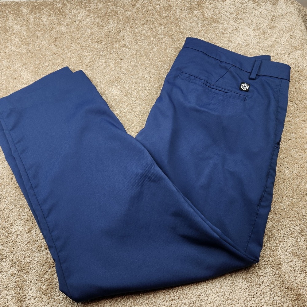 Puma Sportlifestyle Mens Navy Blue Diamond Texture Golf Pants 36x30 TVNPG